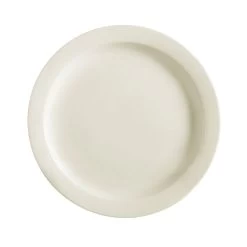 CAC China NRC-7 American White Narrow Rim 7-1/4" Salad Plate - 36 / CS