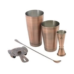Mercer Culinary M37101ACP Barfly Antique Copper Basic Bar Set