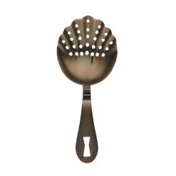 Mercer Culinary M37029ACP Antique Copper 7" Scalloped Julep Strainer