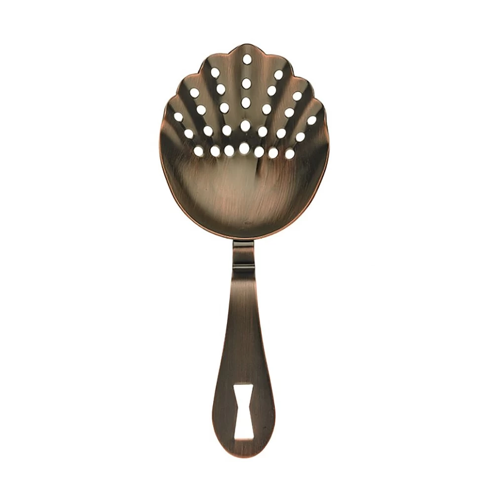 Mercer Culinary M37029ACP Antique Copper 7" Scalloped Julep Strainer
