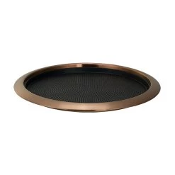 Service Ideas TR1614RIRG S/S 16" Round Tray With Rose Gold Finish