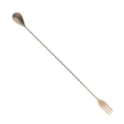 Mercer Culinary M37016ACP Antique Copper Fork End 15-3/4" Bar Spoon