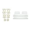 FOH BST032MUM28 10-Pc. Clear Glass/Brass Rectangle Buffet Riser Set