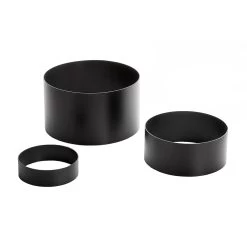 American Metalcraft RRB2 S/S Rnd Risers W/ Satin Black Finish - 3 / ST