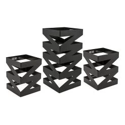 Front Of The House BRI006BKI28 3 Piece Matte Black Zig Zag Riser Set