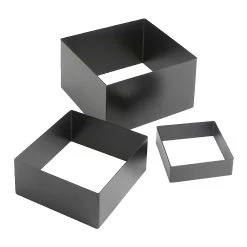 American Metalcraft RSQB2 Satin Black Square Risers - 3 / ST