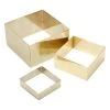 American Metalcraft RSQG2 Satin Gold Square Risers - 3 / ST