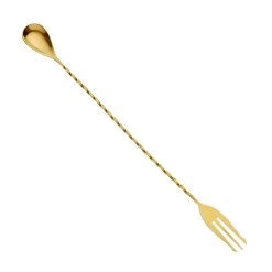 Mercer Culinary M37015GD Gold S/S 12.38" Trident Bar Spoon
