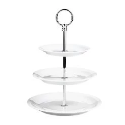 Pillivuyt 6634V869 Porcelain White 3-Tier Cake Stand