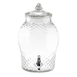 TableCraft 10699 Decorative Glass 2 Gallon Beverage Dispenser