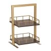 Cal-Mil 3494-2-112 Heritage Gold/Wood 21" 2-Tier Stand