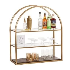 Cal-Mil 22904-112 Heritage Gold/Wood 38.25" 3-Tier Stand