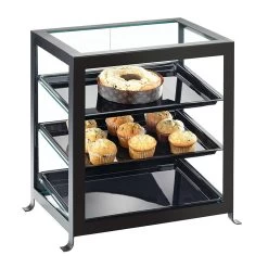 Cal-Mil 1575-13 Soho Black Double Door 3-Tier Display Case