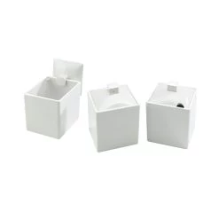 Cal-Mil C1432NL White Melamine Notched Lid F/ Square 4 X 4 Jar