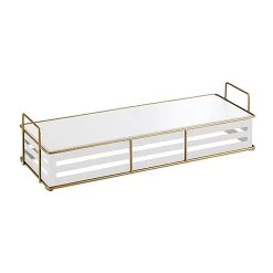 Cal-Mil 22087-5-15 Empire White 20.5 X 7 X 5.25 Riser With Gold Frame