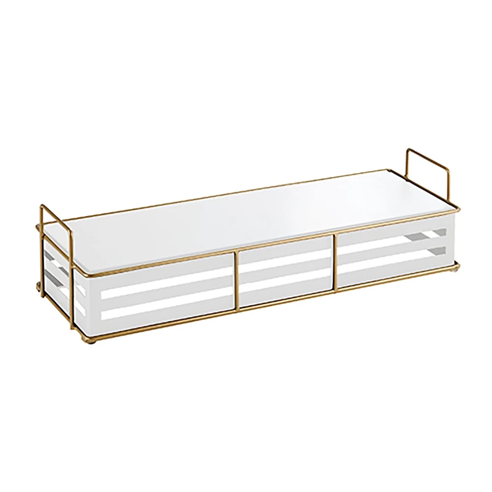 Cal-Mil 22087-5-15 Empire White 20.5 X 7 X 5.25 Riser With Gold Frame