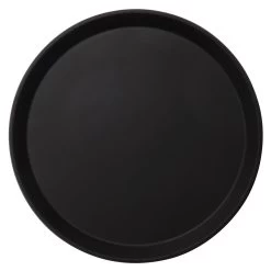 Cambro 1550CT110 Camtread Black Low Profile 16" Round Tray - 12 / CS
