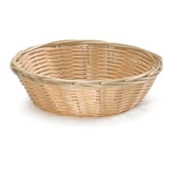 TableCraft 1177W 7" X 2" Hand-Woven Plastic Basket - Dozen