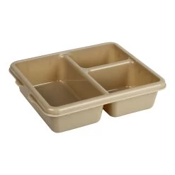 Cambro 9113CW133 Camwear Beige 3-Comp. Meal Delivery Tray - 24 / CS